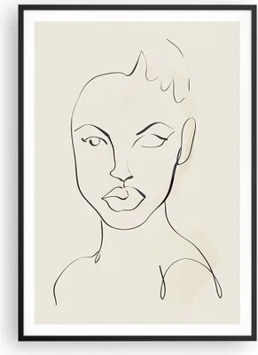 Produktbild von Gerahmtes Poster - Schwarzer Rahmen - Porträt Afro Skizze - 70x100 cm - Wand Bild - Wanddeko - Wandbilder - Kunstposter - Wandposter - Bilderrahmen - Bilder - Kunstdruck - P2BPA70x100-4489