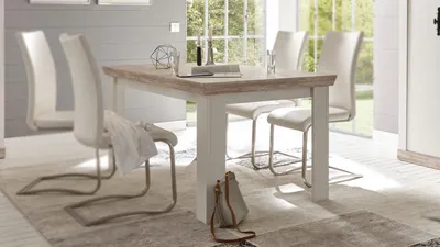 Produktbild von Esstisch Florenz Tisch Esszimmertisch in Oslo Pinie weiß 160x90 cm