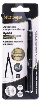 Obrázok produktu pre Cyrkiel automatyczny metalowy czarny z grafitem 0,5 mm