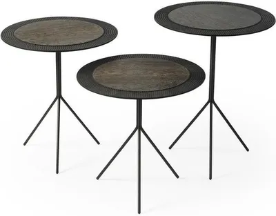 Immagine prodotto di Set di 3 tavolini da caffè, tavolini da salotto, design moderno