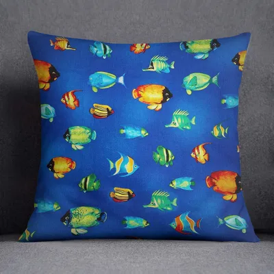 Kissenbezug 45x45 cm, mehrfarbig, Polykatoen, Reißverschluss