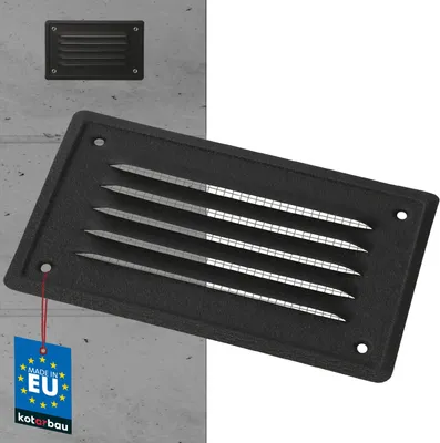 Zdjęcie produktu dla KOTARBAU® Kratka Wentylacyjna Wywiewna Wkręcana Malowana Wentylacja Porostokątna Siatka Antracyt 165 X100 MM