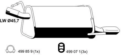Produktbild von ERNST 033268 Endschalldämpfer für OPEL Meriva A (X03) Auspuff