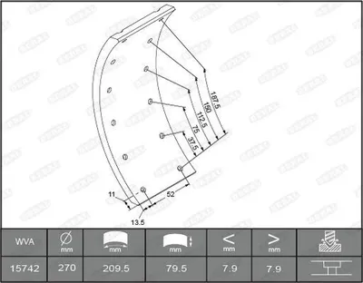 Produktbild von BERAL Bremsbelagsatz Trommelbremse KBL15030.0-1561 Hinten passend für MERCEDES-BENZ T2/L Kasten/Kombi 8mm 79mm 1kg