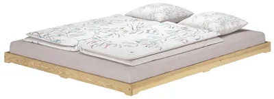 Produktbild von Futonbett 160x200 platzsparend extra niedriges Loftbett Esche lackiert V-60.47E-16ohne Zubehör