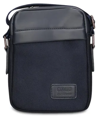 Immagine prodotto di Borsa a tracolla da uomo in ecopelle, color marrone scuro, con zip, dimensioni 14x20 cm