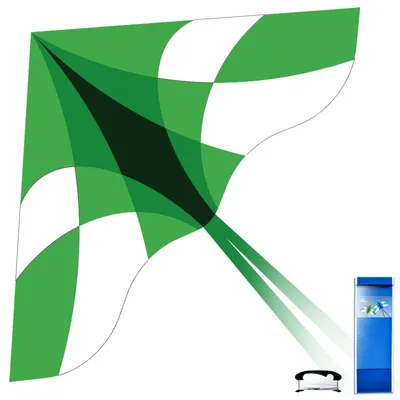 Imagen del producto de Cometa Delta para niños y adultos, fácil de volar (verde)
