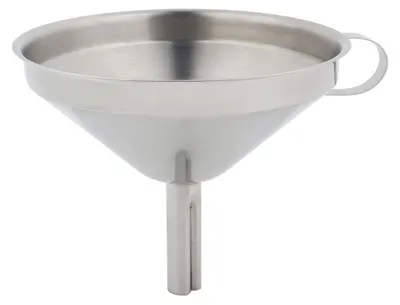 Produktbild von 14 cm großer konischer Trichter aus Edelstahl mit abnehmbarem Filternetz