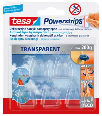 Produktbild von TESA Selbstklebende Haken für Lampendekorationen, wiederverwendbar, 5 Stk.