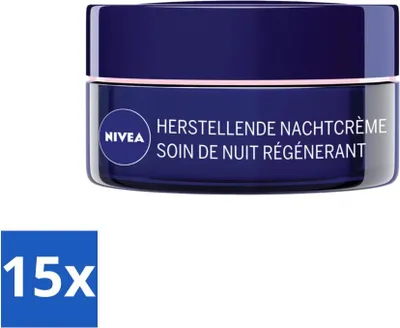 Produktbild von NIVEA - Nachtcreme - Essentials +24H Nourishing - Für empfindliche & trockene Haut - Mit Sheabutter & Mandelöl - 50 ml - Vorteilspack - 15 Stücke