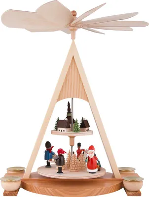 Obrázek produktu pro Stolní pyramida Pyramida Otec Vánoc s vesnicí Seiffen Výška 35 cm NOVINKA