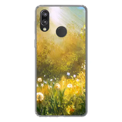 Produktbild von MuchoWow® Handyhülle Schutzhülle Hülle für Huawei P20 Lite (2020) Blumen - Sommer - Aquarell Silikon Softcase Handy Hülle - Kartenhalter