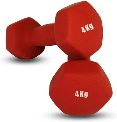 Produktbild von Famanu Hantelset 2 - Neoprenbeschichtet - Krafttraining - Fitness Training - 2 x 4 kg - Rot