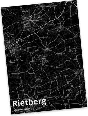 Produktbild von Mr. & Mrs. Panda Postkarte Rietberg - Geschenk, Ansichtskarten, Ansichtskarte, Stadt, Dorf Karte Landkarte Map Stadtplan, Postkarten, Grußkarte, bildkarte