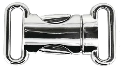 1 Gürtelschnalle / Gürtelschließe Steckschließe Metall, 20mm silber