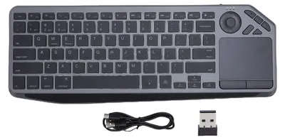 Productafbeelding van Draadloze toetsenbord met touchscreen, touchpad, multimedia-sneltoetsen, 7-kleurige achtergrondverlichting, 2,4 GHz Bluetooth, dual-mode toetsenbord voor laptop en tablet
