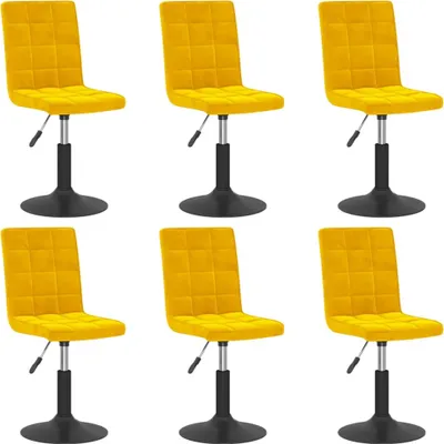 Immagine prodotto di Sedie da Pranzo Girevoli 6 pz Giallo Senape in Velluto