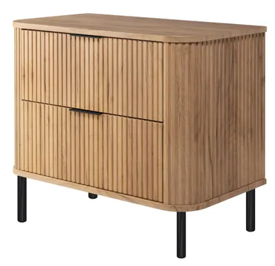 Image de Armoire de salle de bain sur pieds métalliques, avec tiroirs, largeur 80 cm