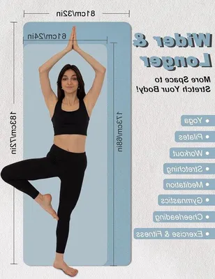 Produktbild von Famanu Yogamat 8 mm - Extra breite, rutschfeste Übungsmatte in Blau