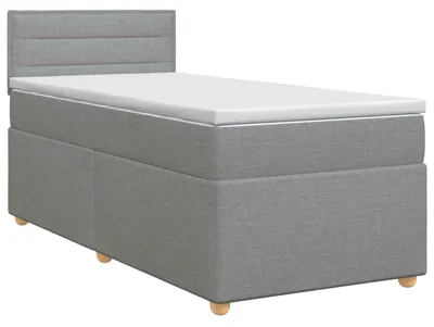 Immagine prodotto di vidaXL Letto a molle con materasso grigio chiaro 80 x 200 cm in tessuto