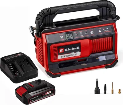 Produktbild von Einhell Akku-Kompressor Pressito 18/25 Solo 18V mit Akku 2,5 Ah + Ladegerät