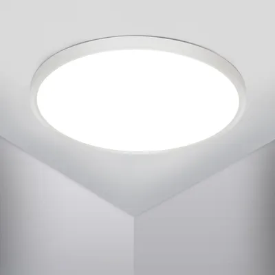 Productafbeelding van Osairous LED plafondlamp, Ø 50 cm, 42W, platte ronde plafondlamp, IP44 waterdicht, 6500K, 4800LM, wit licht, geschikt voor woonkamer, slaapkamer, badkamer, keuken, hal – 6500 K, afmetingen 50 cm, 42W