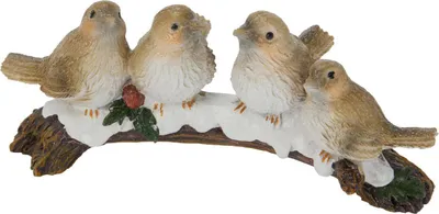 Produktbild von H&S Decoration | Weihnachtsfigur - Dekofigur Weihnachten - 16 x 7 x 7 cm - Vögel - Bunt - Xmas Tischdeko - Detailgetreu
