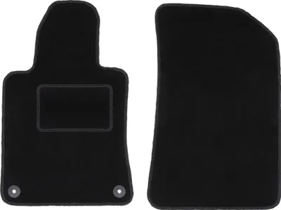 Image de Tapis de sol avant velours sur-mesure pour Peugeot 508 I (2010-2018, berline, kombi, SW, RXH) noir, jeu 2 pièces, fixations - STANDRAD