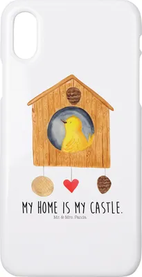 Produktbild von Mr. & Mrs. Panda Iphone 10 Handyhülle Vogel Haus - Weiß - Geschenk, Wohnung, Familie, Lustige Sprüche, Hülle, Zuhause, Castle, Cover, Handy, X