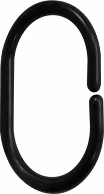 Image de Anneaux de rideau de douche 12 pcs., plastique, noir