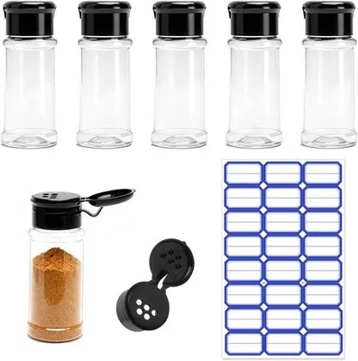 Produktbild von Famanu Gewürzbehälter mit Etikettenaufkleber - 100 ml, transparent