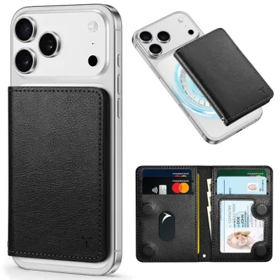 Productafbeelding van Magnetische Wallet met 6 Kaartvakken en RFID Blokkering, Textured Zwart