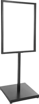 Obrázek produktu pro Stojan na cedule - Stojan na plakáty - Výška 160 cm - Obdélníkový rám 90 x 65 cm - Kov - Černý