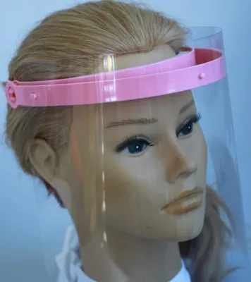 Produktbild von Klarsicht Gesichtschutz Gesichtsvisier aus Kunststoff mit Wunschname Color - rosa