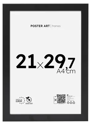 Produktbild von Bilderrahmen DIN A4 für Fotos und Poster, schwarz, MDF – Poster Art