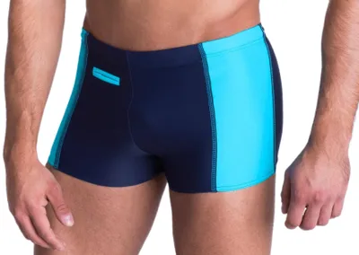 Produktbild von Aquarti Herren Badehose mit Reißverschlusstasche Badeshorts, Farbe: Dunkelblau / Blau, Größe: XXL