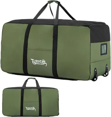 Produktbild von Großer Reisekoffer mit Rollen, 120 Liter Fassungsvermögen, wasserdichte Sporttasche, faltbare Weekender-Tasche für Damen und Herren, ideale Aufbewahrungstasche für Camping und Reisen