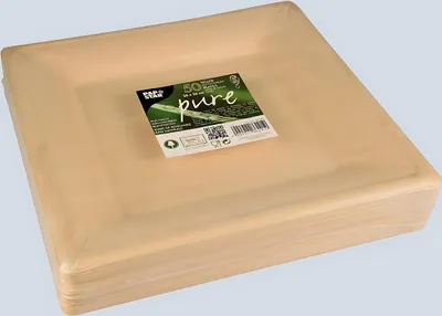 Zdjęcie produktu dla Papstar Zuckerrohr Teller Pure braun 26 x 26cm 50 Stück 86291