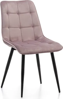 Zdjęcie produktu dla NEW HOME Krzesło CHIC tapicerowane krzesło do jadalni z pikowaniem - różowe - nowoczesne aksamit welur