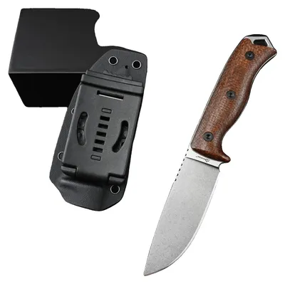 Immagine prodotto di Utensile EDC, lama fissa, impugnatura in micarta, colore bianco-marrone