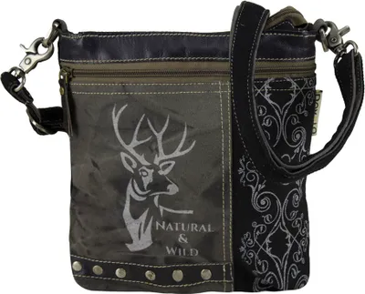Produktbild von Domelo Damen Trachtentasche kleine Dirndltasche Umhängetasche Schultertasche Frauentasche Hirsch schwarz 53078