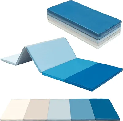 Immagine prodotto di Tappetino per ginnastica - Tappetino per fitness - Allenamento a casa - Pieghevole e compatto - 185x76 cm - Blu