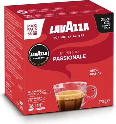 Zdjęcie produktu dla Lavazza Passionale, Kapsułka kawy, Kawa, Ciemna palona, A Modo Mio, 36 kub., 11/13