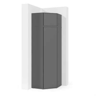Produktbild von Eckschrank "Modulo", Kleiderschrank und Schrankaufsatz, Graphit Matt