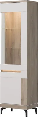 Obrázek produktu pro Aston An06 Vitrína 55X197X39 cm Vitrína pravá dub Cremona/kašmír