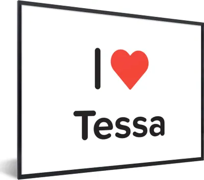 Produktbild von MuchoWow® Gerahmtes Poster Ich liebe - Tessa - Mädchen 80x60 cm - Poster mit Schwarzem Bilderrahmen Wandposter Rahmen Foto Bilder - Schwarzem - Mit Gestell