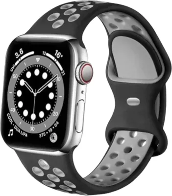 Produktbild von Silikon Sport Armband Grau kompatibel mit Apple Watch 38 /40 /41 mm M/L  Sport Smart Watch Silicone Strap Grey compatible with Apple Watch