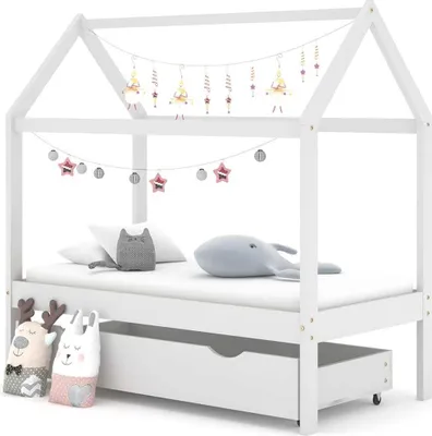 Obrázek produktu pro The Living Store Dětská postel se zásuvkou bílá masiv borovice 70x140 cm