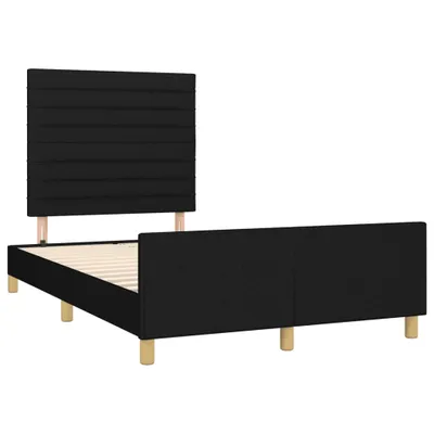 Zdjęcie produktu dla Rama łóżka bez materaca, czarna, 120x190 cm, tkanina