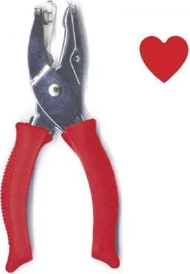 Produktbild von Lochzange mit Herz-Stanzung 6 mm aus Metall für Papier, Pappe, Leder, Kunststoff und dünnes Metall